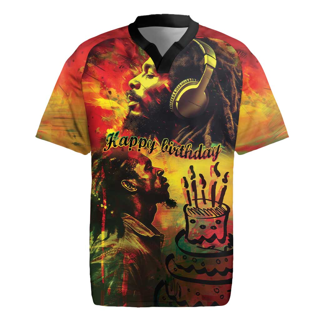 Happy Birthday King of Reggae Rugby Jersey - Wonder Print Shop