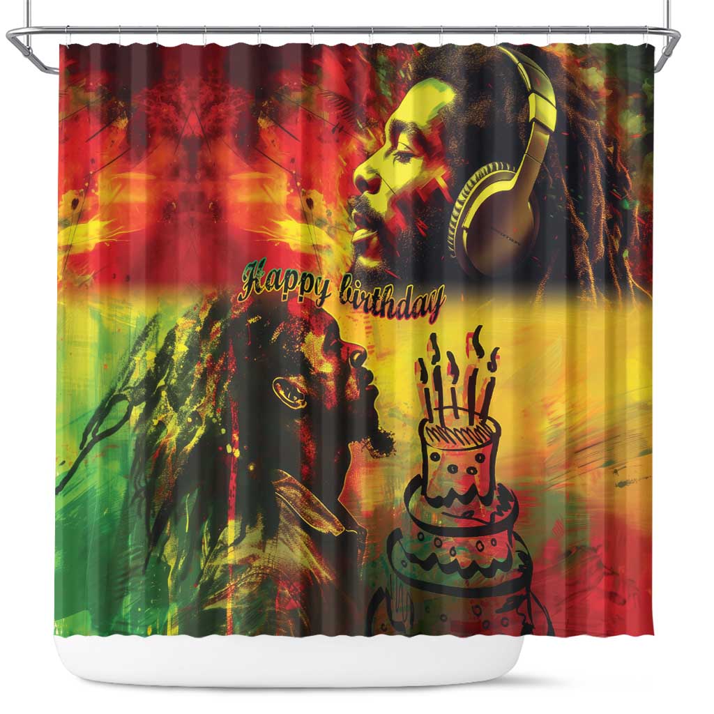 Happy Birthday King of Reggae Shower Curtain