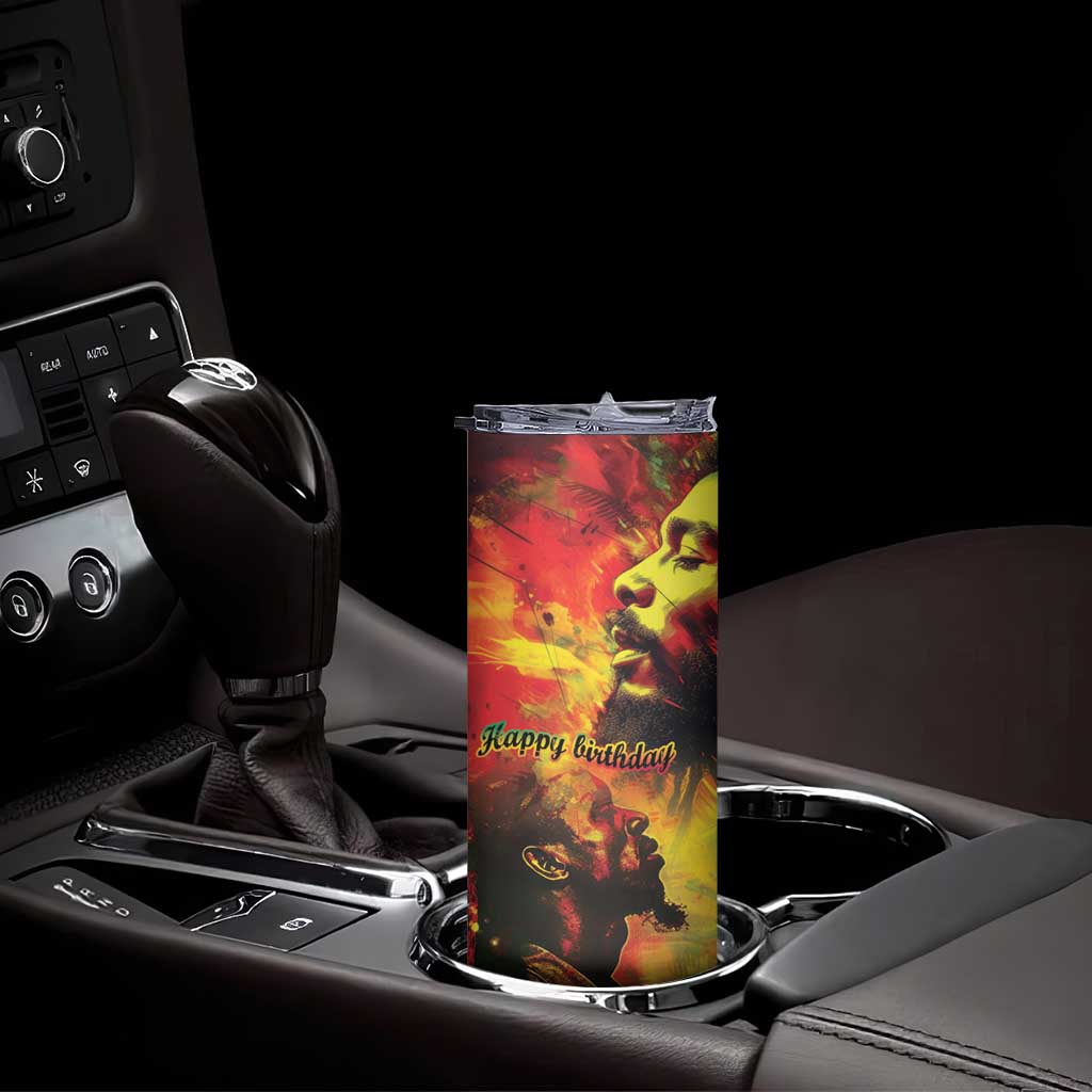 Happy Birthday King of Reggae Skinny Tumbler - Wonder Print Shop