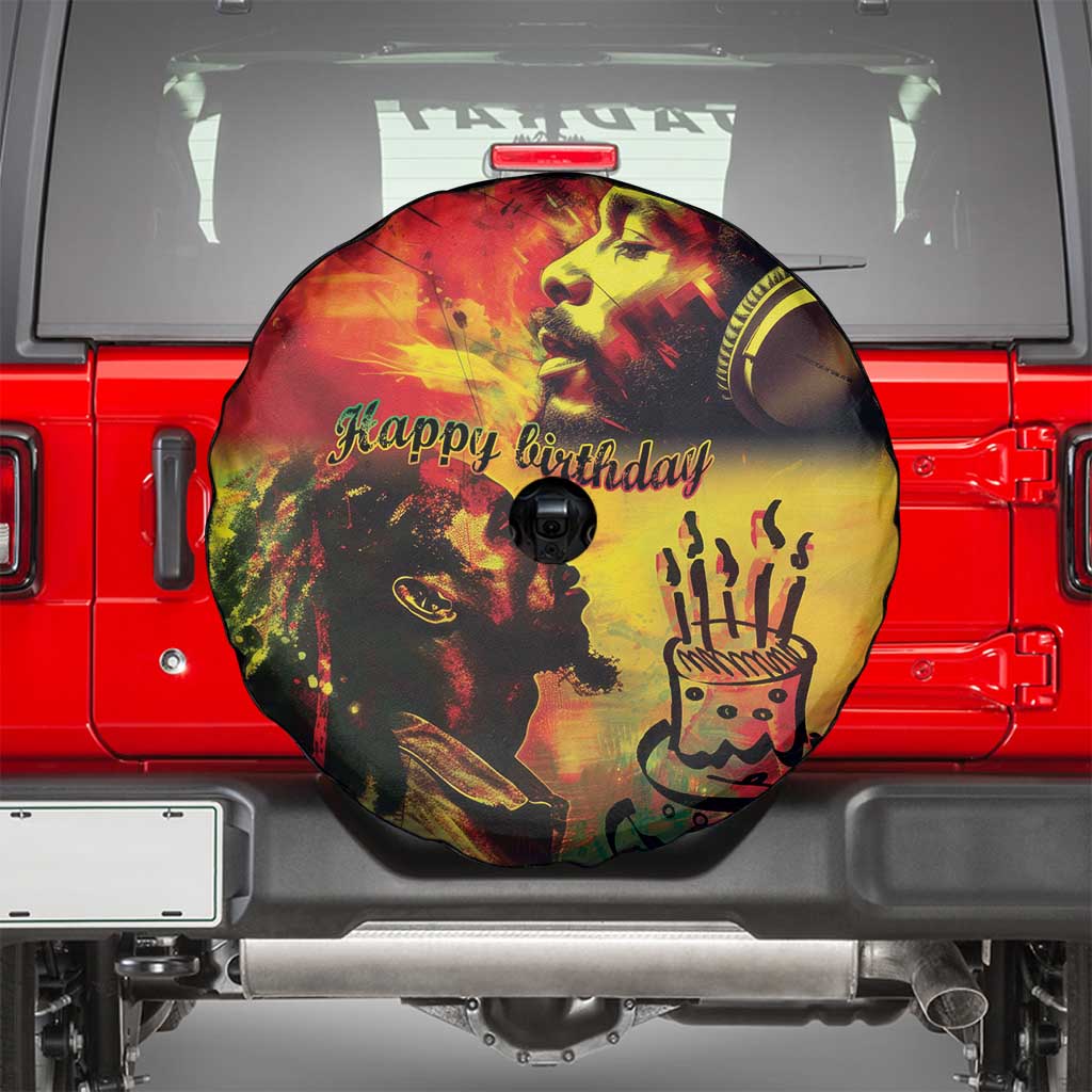 Happy Birthday King of Reggae Spare Tire Cover - Wonder Print Shop