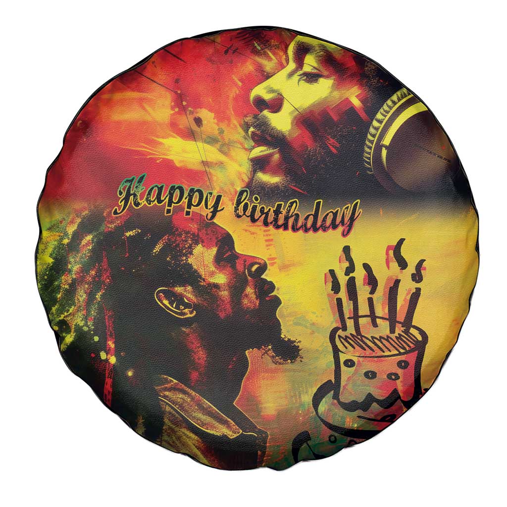 Happy Birthday King of Reggae Spare Tire Cover - Wonder Print Shop