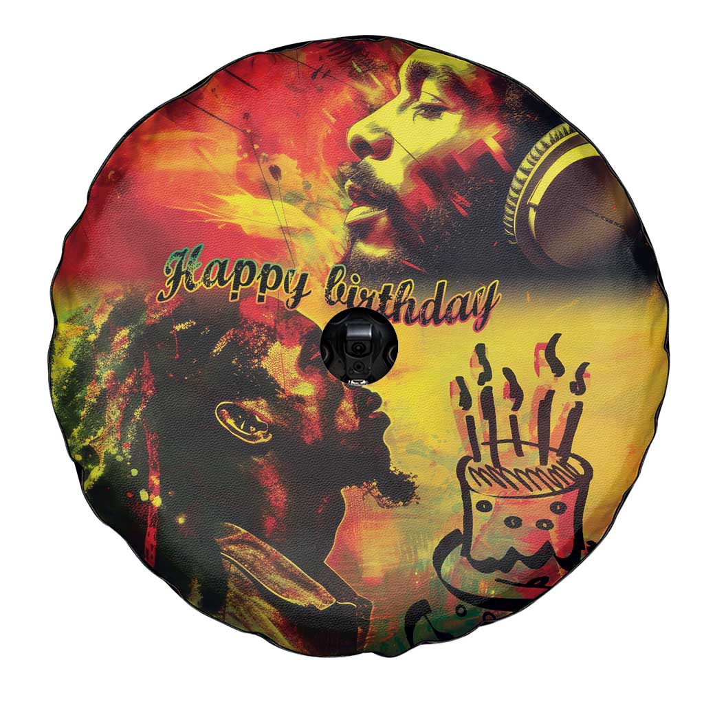 Happy Birthday King of Reggae Spare Tire Cover - Wonder Print Shop