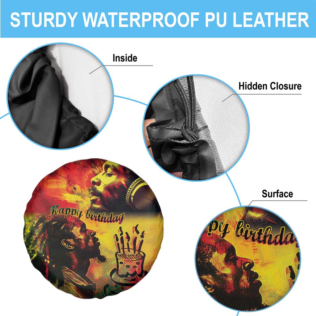 Happy Birthday King of Reggae Spare Tire Cover - Wonder Print Shop