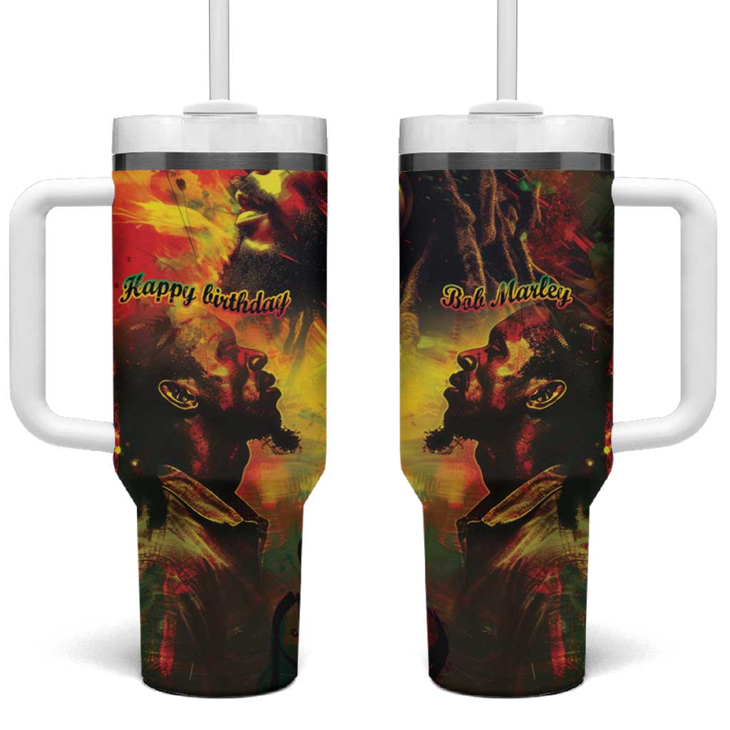 Happy Birthday King of Reggae Tumbler With Handle - Wonder Print Shop