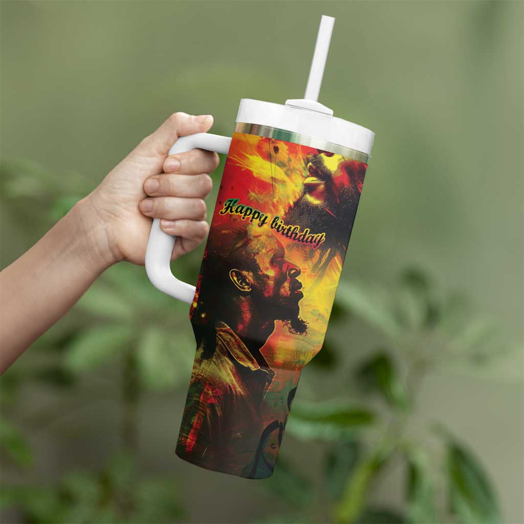 Happy Birthday King of Reggae Tumbler With Handle - Wonder Print Shop
