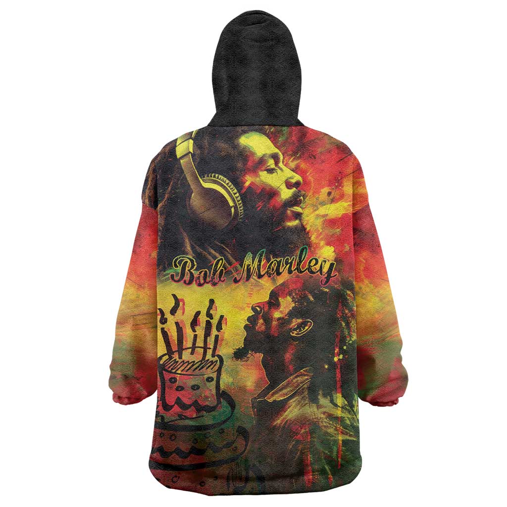 Happy Birthday King of Reggae Wearable Blanket Hoodie - Wonder Print Shop