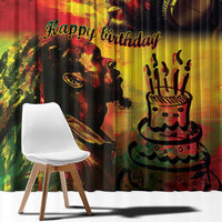 Happy Birthday King of Reggae Window Curtain - Wonder Print Shop