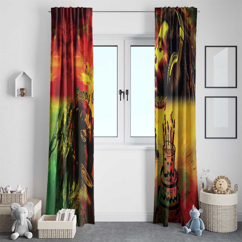 Happy Birthday King of Reggae Window Curtain - Wonder Print Shop