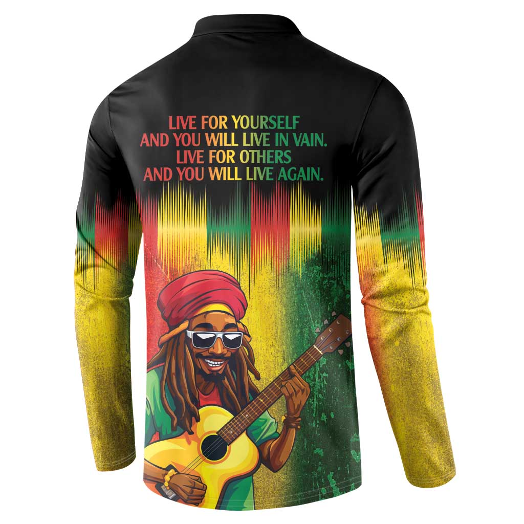 Honoring Reggae Legend Bob Birthday Button Sweatshirt LT9 - Wonder Print Shop