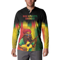 Honoring Reggae Legend Bob Birthday Button Sweatshirt LT9 - Wonder Print Shop