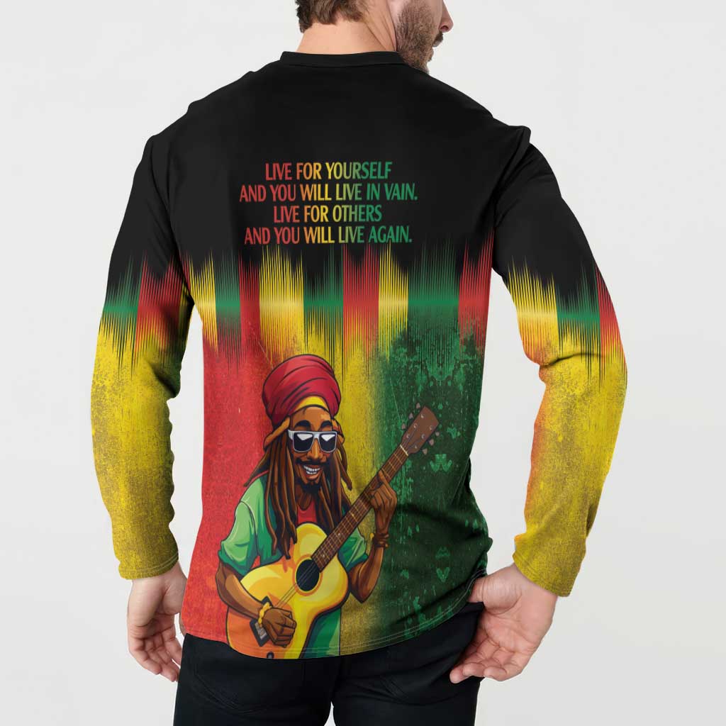Honoring Reggae Legend Bob Birthday Button Sweatshirt LT9 - Wonder Print Shop