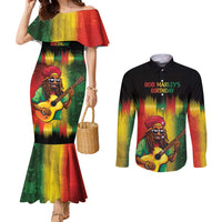 Honoring Reggae Legend Bob Birthday Couples Matching Mermaid Dress and Long Sleeve Button Shirt