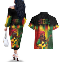 Honoring Reggae Legend Bob Birthday Couples Matching Off The Shoulder Long Sleeve Dress and Hawaiian Shirt LT9 - Wonder Print Shop