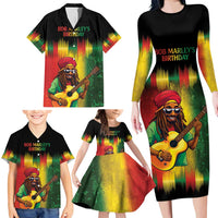 Honoring Reggae Legend Bob Birthday Family Matching Long Sleeve Bodycon Dress and Hawaiian Shirt LT9 - Wonder Print Shop