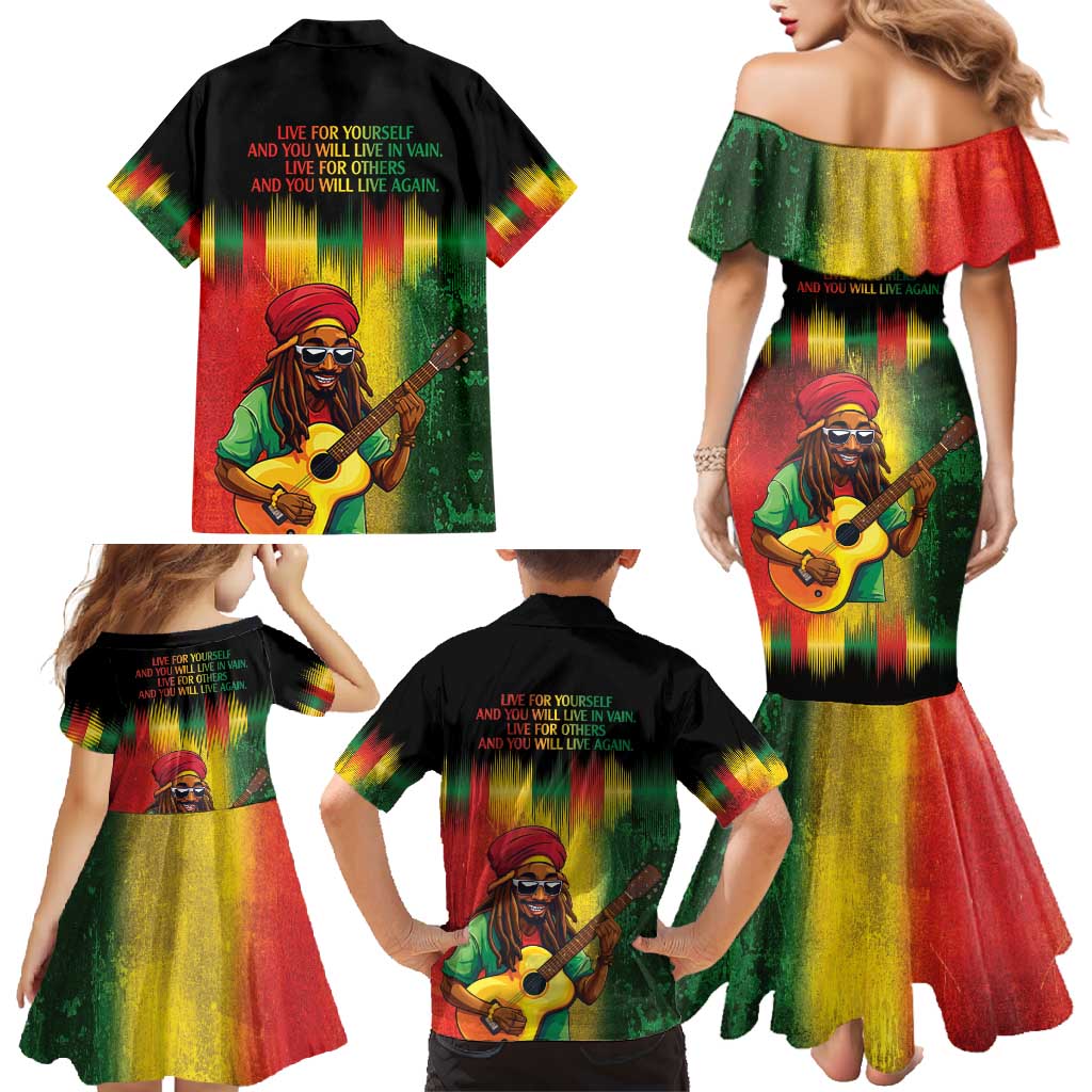 Honoring Reggae Legend Bob Birthday Family Matching Mermaid Dress and Hawaiian Shirt LT9 - Wonder Print Shop