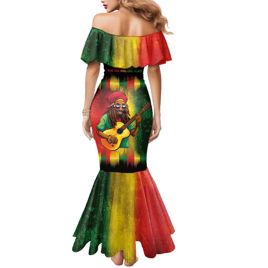 Honoring Reggae Legend Bob Birthday Family Matching Mermaid Dress and Hawaiian Shirt LT9 - Wonder Print Shop