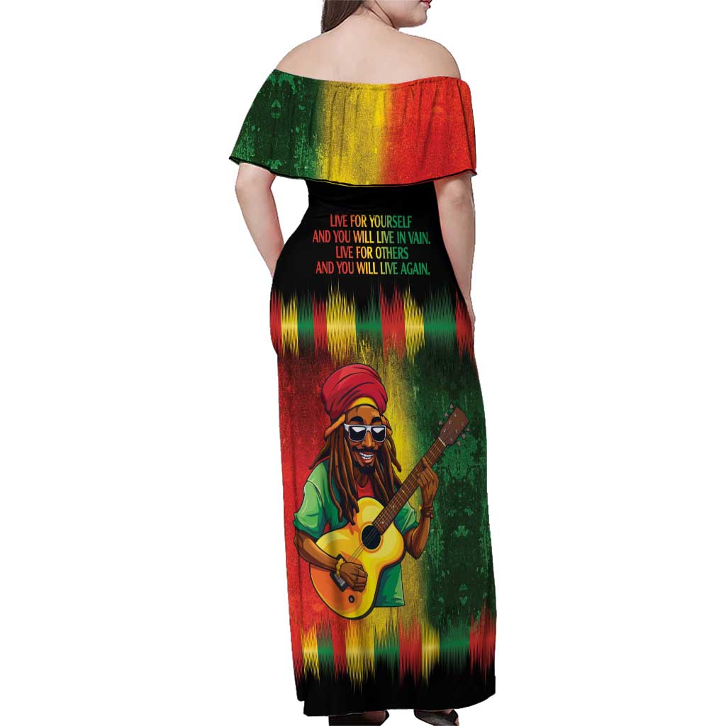 Honoring Reggae Legend Bob Birthday Family Matching Off Shoulder Maxi Dress and Hawaiian Shirt LT9 - Wonder Print Shop