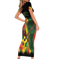 Honoring Reggae Legend Bob Birthday Family Matching Short Sleeve Bodycon Dress and Hawaiian Shirt - Wonder Print Shop