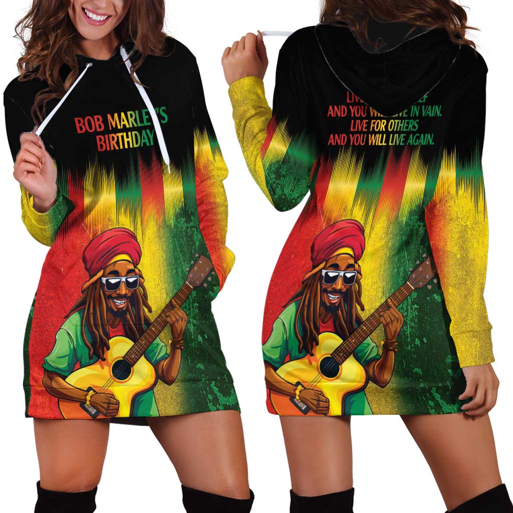 Honoring Reggae Legend Bob Birthday Hoodie Dress - Wonder Print Shop