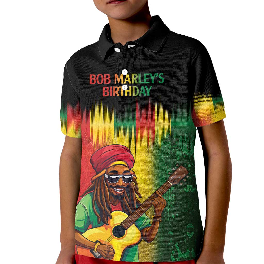 Honoring Reggae Legend Bob Birthday Kid Polo Shirt - Wonder Print Shop