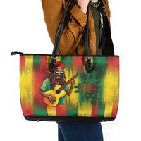 Honoring Reggae Legend Bob Birthday Leather Tote Bag - Wonder Print Shop