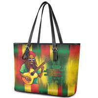 Honoring Reggae Legend Bob Birthday Leather Tote Bag - Wonder Print Shop