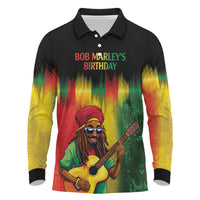 Honoring Reggae Legend Bob Birthday Long Sleeve Polo Shirt - Wonder Print Shop