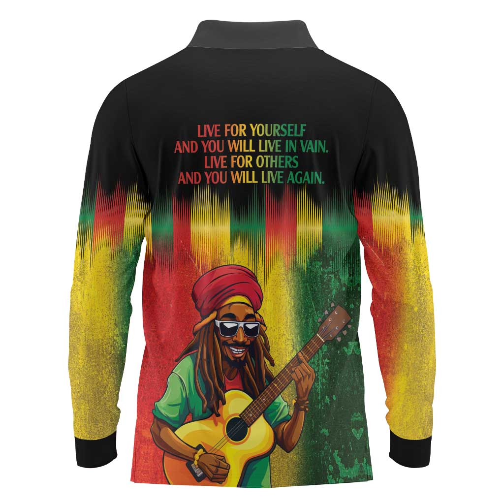 Honoring Reggae Legend Bob Birthday Long Sleeve Polo Shirt - Wonder Print Shop