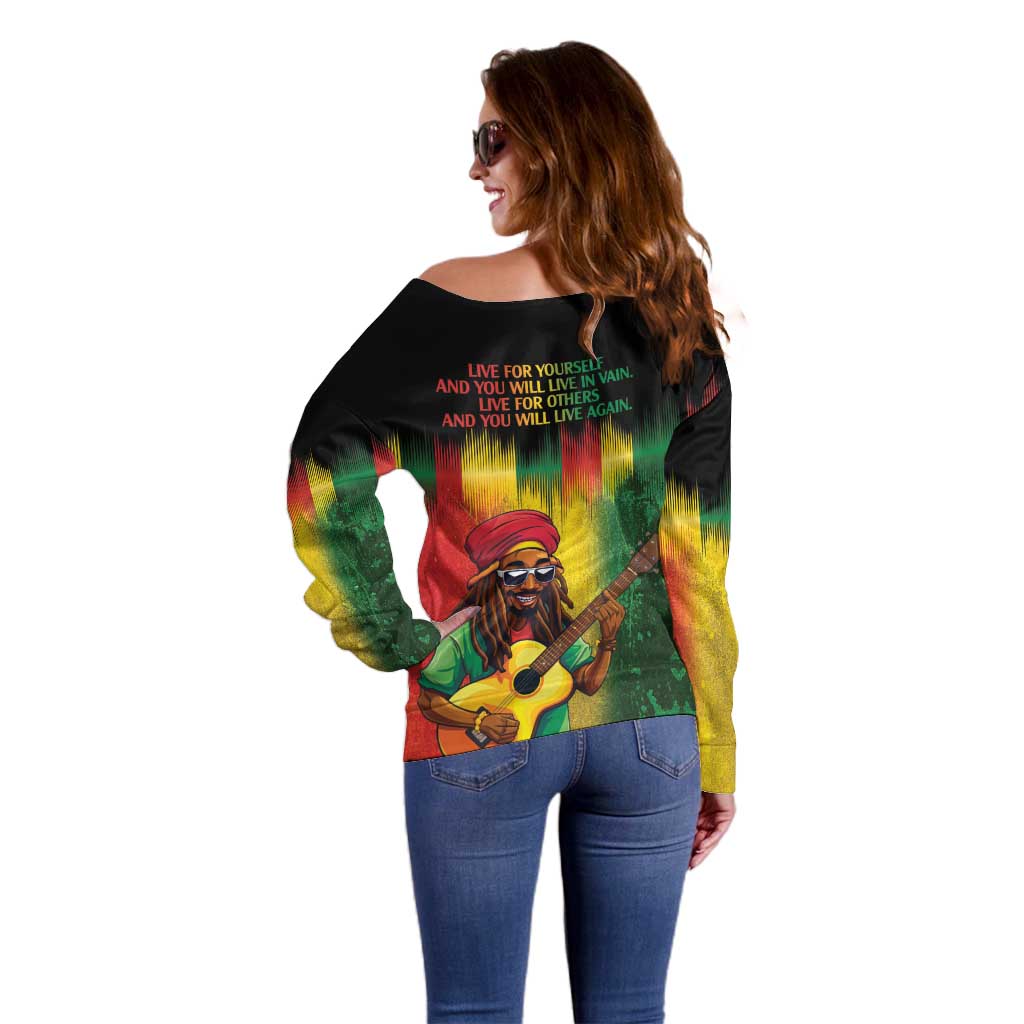 Honoring Reggae Legend Bob Birthday Off Shoulder Sweater - Wonder Print Shop
