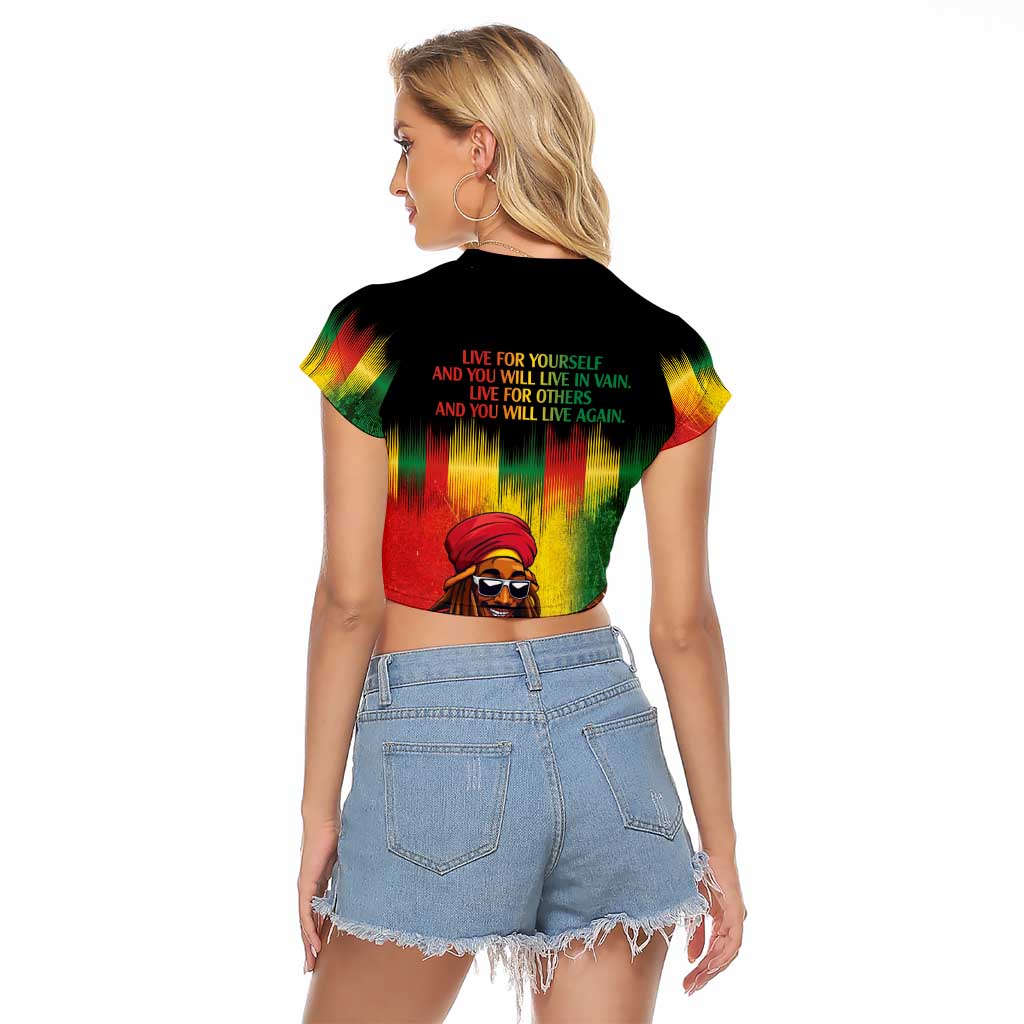 Honoring Reggae Legend Bob Birthday Raglan Cropped T Shirt - Wonder Print Shop