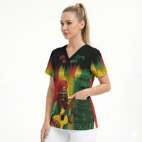 Honoring Reggae Legend Bob Birthday Scrub Top