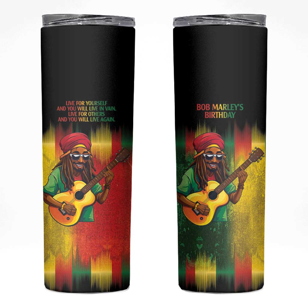 Honoring Reggae Legend Bob Birthday Skinny Tumbler - Wonder Print Shop