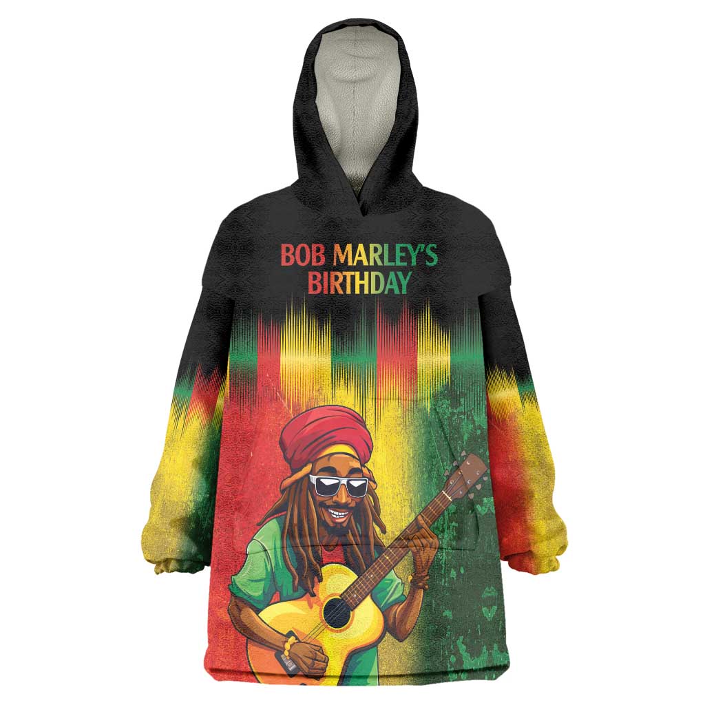 Honoring Reggae Legend Bob Birthday Wearable Blanket Hoodie - Wonder Print Shop