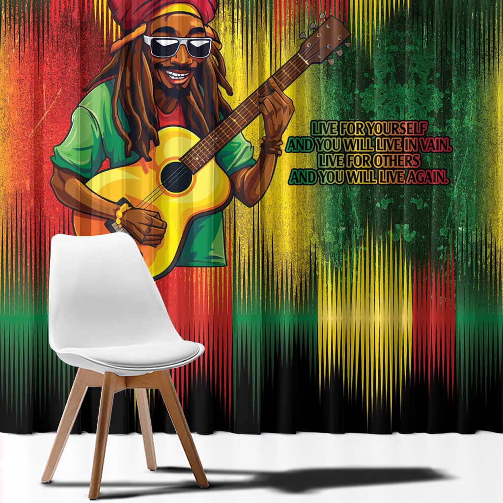 Honoring Reggae Legend Bob Birthday Window Curtain - Wonder Print Shop