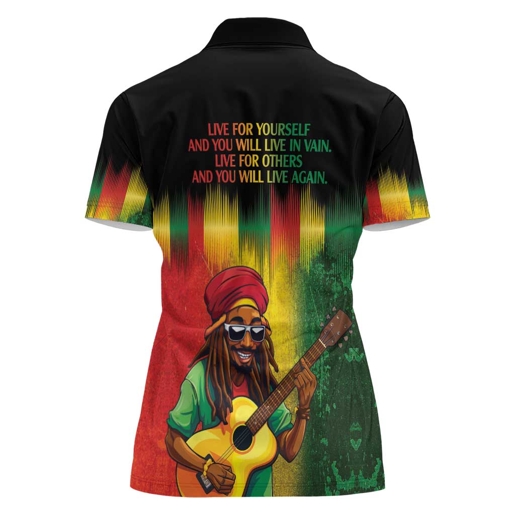 Honoring Reggae Legend Bob Birthday Women Polo Shirt - Wonder Print Shop