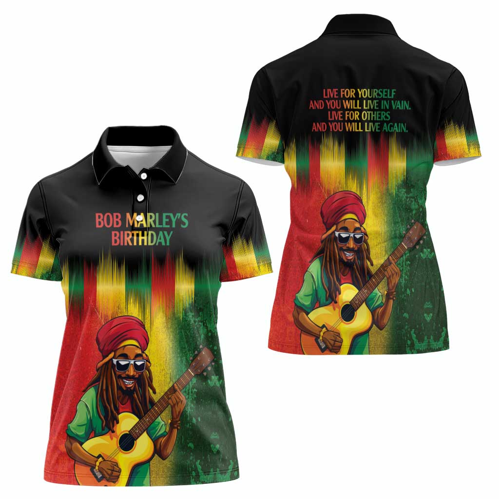 Honoring Reggae Legend Bob Birthday Women Polo Shirt - Wonder Print Shop