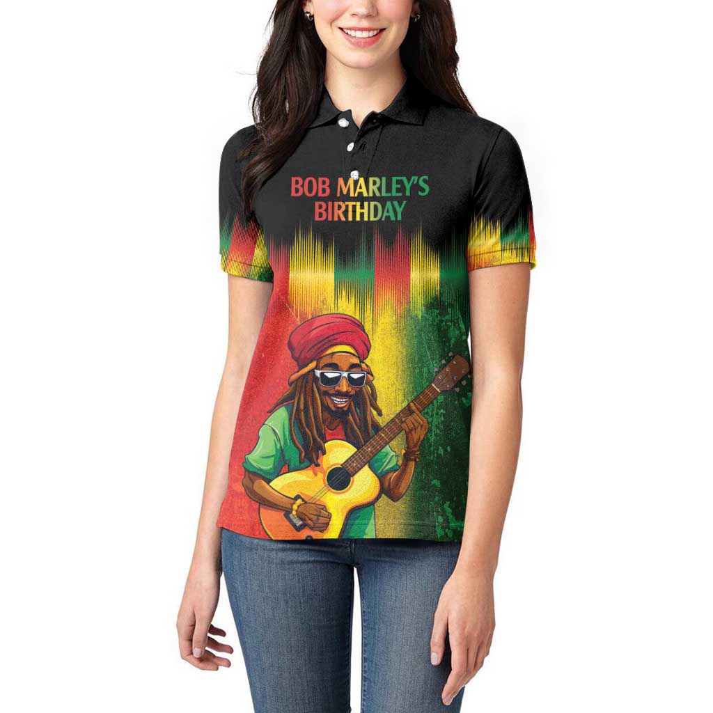 Honoring Reggae Legend Bob Birthday Women Polo Shirt - Wonder Print Shop