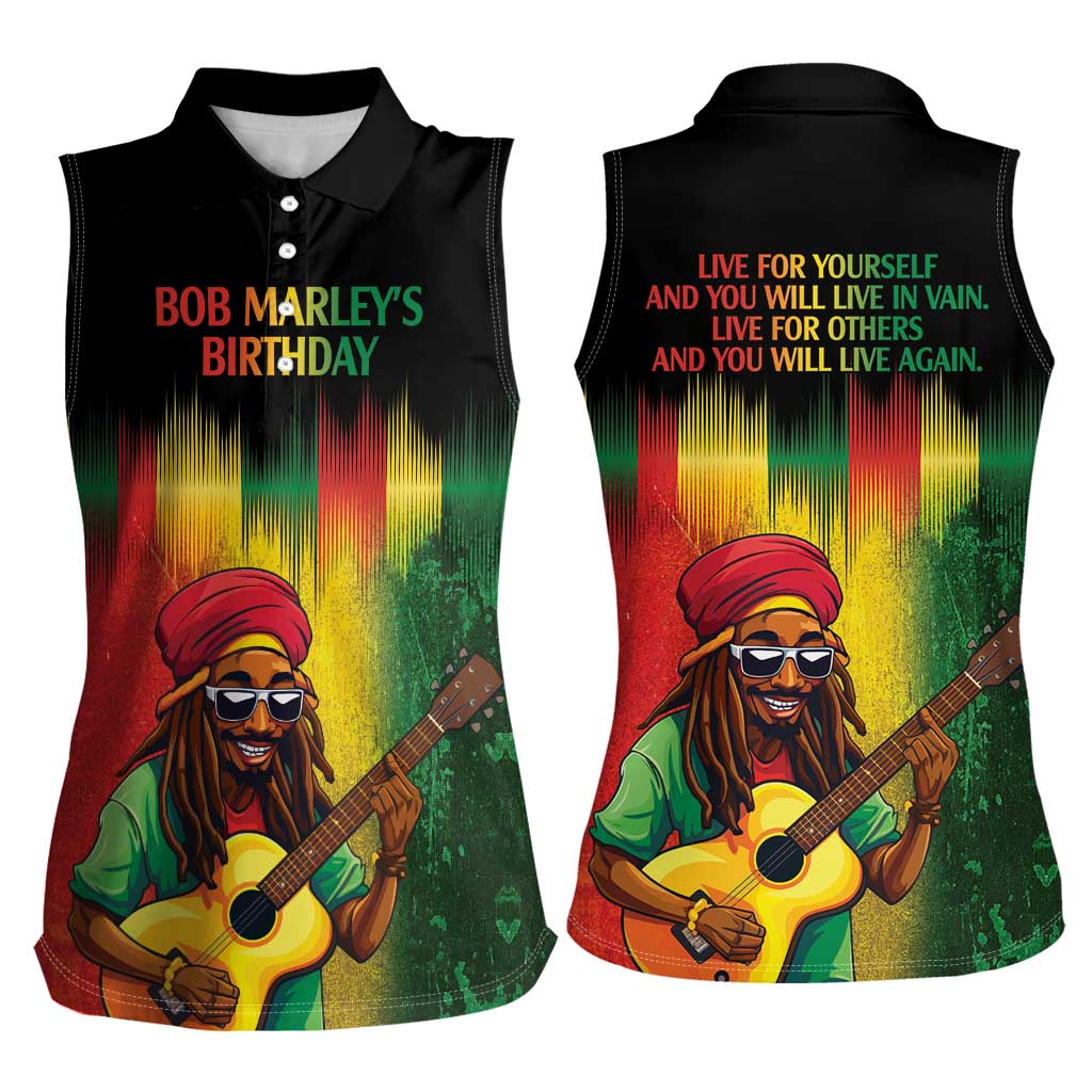 Honoring Reggae Legend Bob Birthday Women Sleeveless Polo Shirt - Wonder Print Shop
