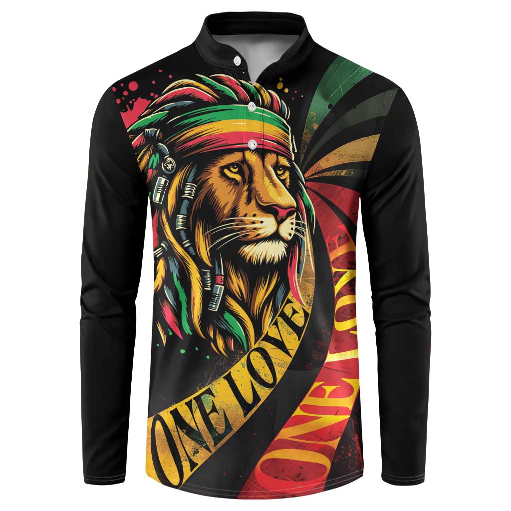 Jamaica Rastafarian Lion One Love Button Sweatshirt LT9 - Wonder Print Shop