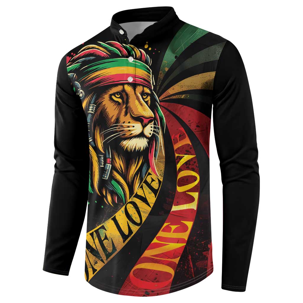 Jamaica Rastafarian Lion One Love Button Sweatshirt LT9 - Wonder Print Shop