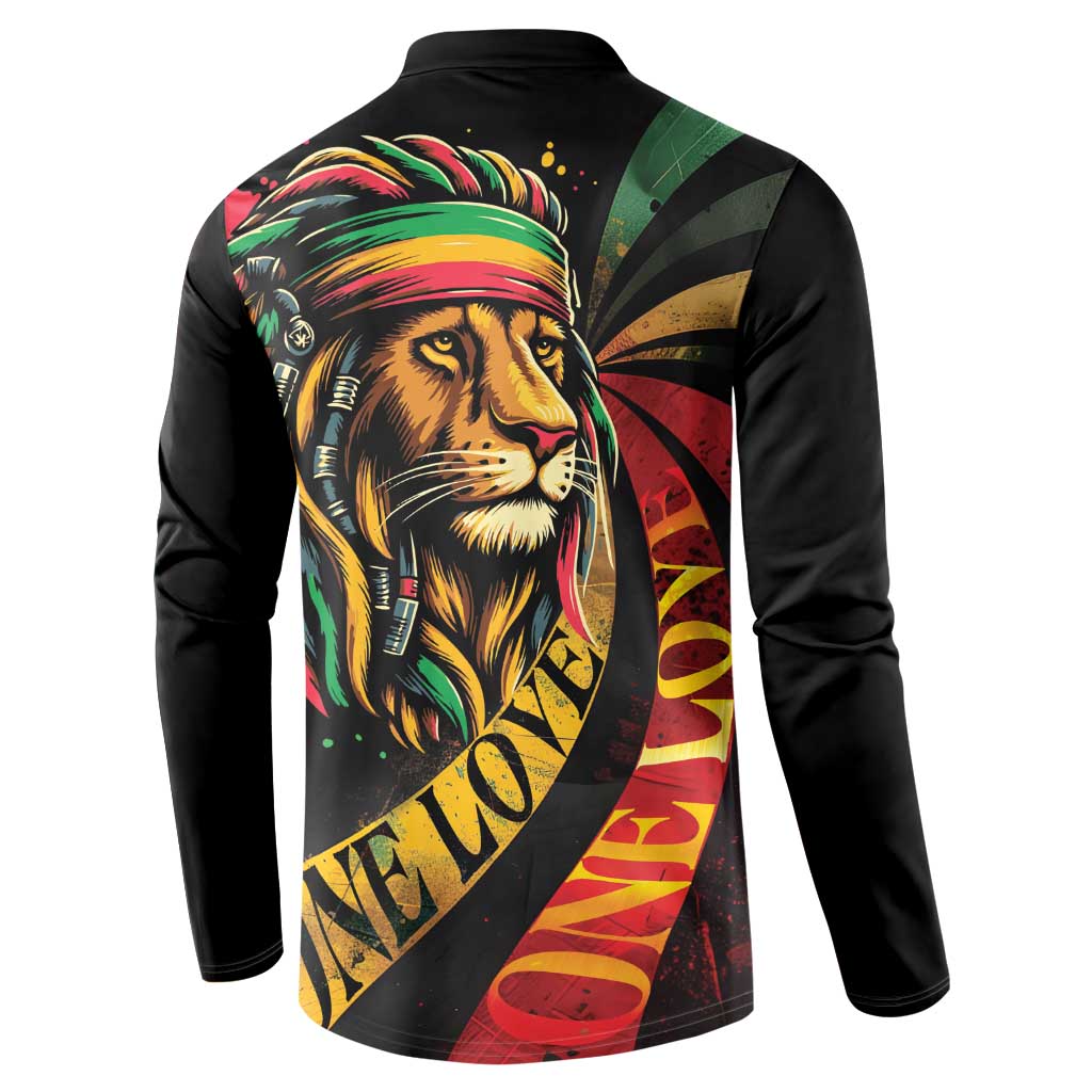 Jamaica Rastafarian Lion One Love Button Sweatshirt LT9 - Wonder Print Shop