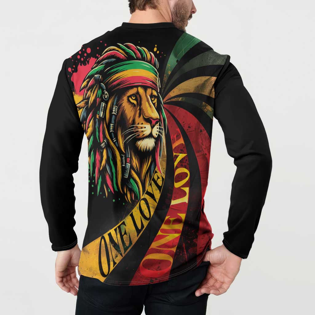 Jamaica Rastafarian Lion One Love Button Sweatshirt LT9 - Wonder Print Shop