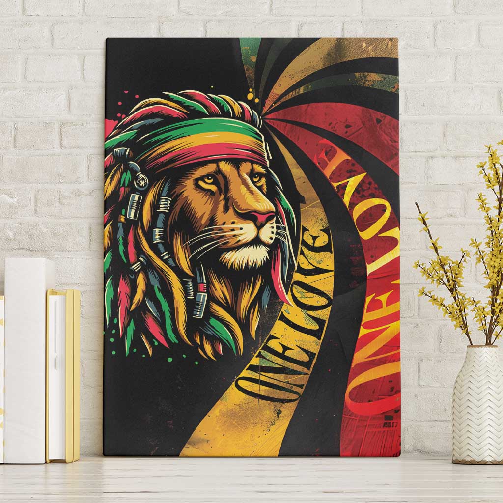 Jamaica Rastafarian Lion One Love Canvas Wall Art LT9 - Wonder Print Shop