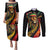 Jamaica Rastafarian Lion One Love Couples Matching Puletasi and Long Sleeve Button Shirt LT9 - Wonder Print Shop