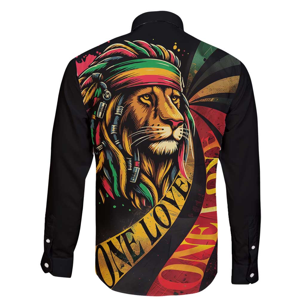 Jamaica Rastafarian Lion One Love Family Matching Long Sleeve Bodycon Dress and Hawaiian Shirt LT9 - Wonder Print Shop