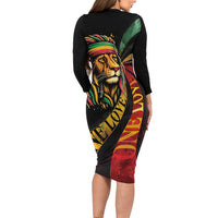Jamaica Rastafarian Lion One Love Family Matching Long Sleeve Bodycon Dress and Hawaiian Shirt LT9 - Wonder Print Shop