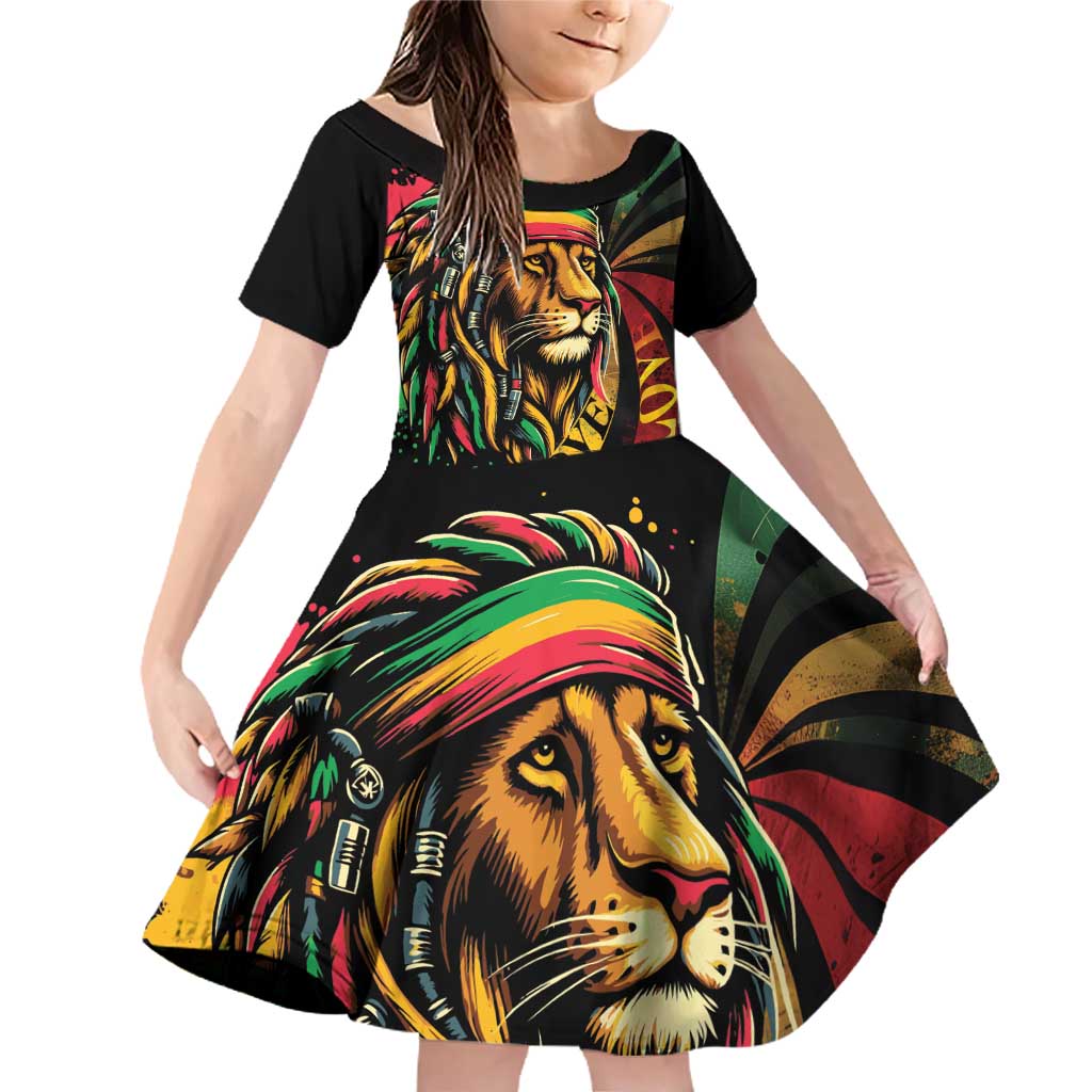 Jamaica Rastafarian Lion One Love Family Matching Off Shoulder Short Dress and Hawaiian Shirt LT9 - Wonder Print Shop