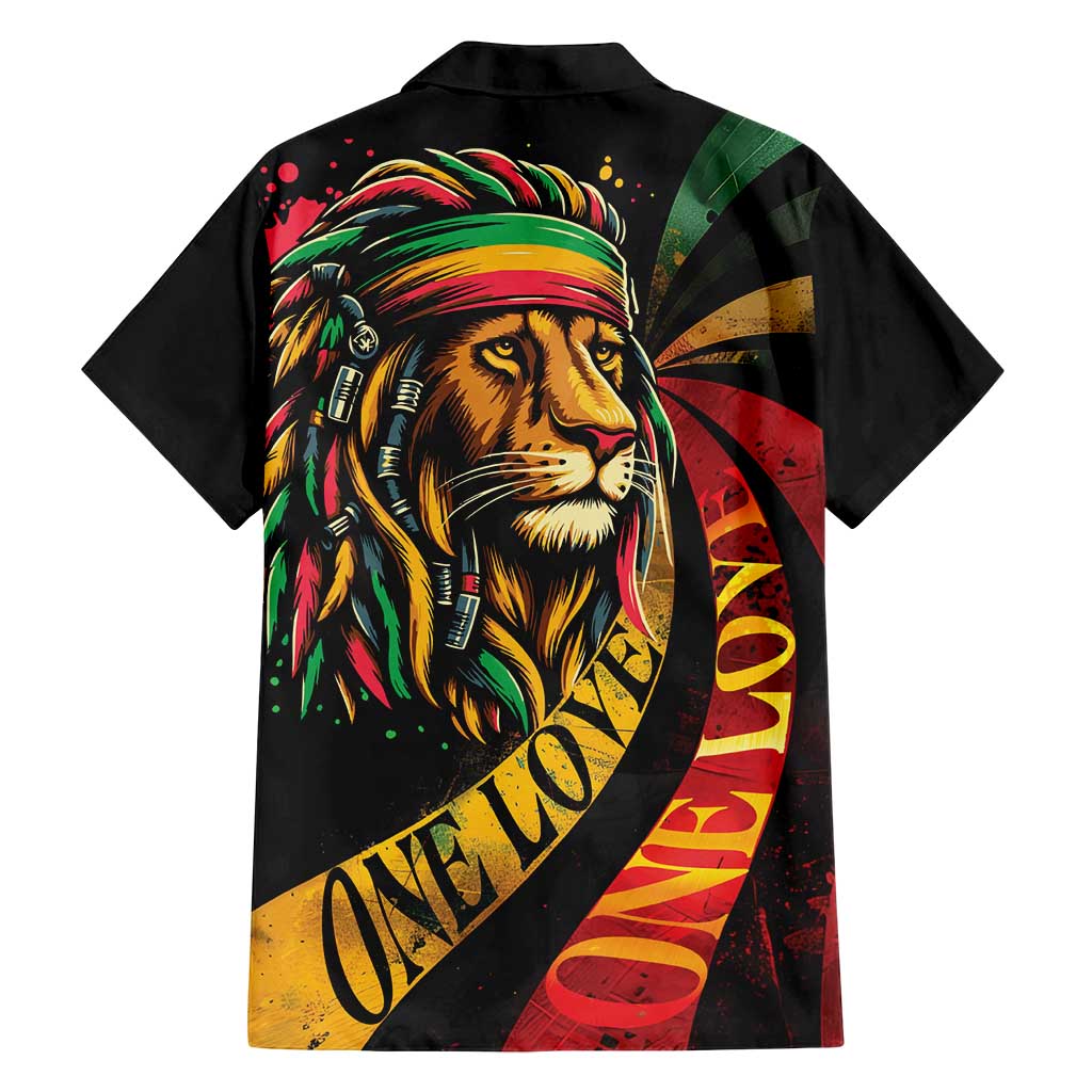 Jamaica Rastafarian Lion One Love Family Matching Off Shoulder Short Dress and Hawaiian Shirt LT9 - Wonder Print Shop
