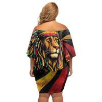 Jamaica Rastafarian Lion One Love Family Matching Off Shoulder Short Dress and Hawaiian Shirt LT9 - Wonder Print Shop