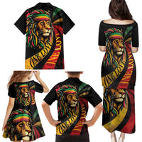Jamaica Rastafarian Lion One Love Family Matching Puletasi and Hawaiian Shirt - Wonder Print Shop